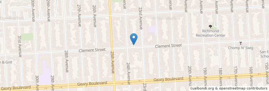 Mapa de ubicacion de Clement & 24th en 미국, 캘리포니아주, 샌프란시스코, 샌프란시스코.