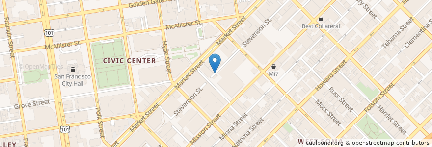 Mapa de ubicacion de Stevenson & 7th (SOMA Grand) en États-Unis D'Amérique, Californie, San Francisco, San Francisco.