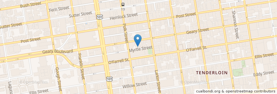 Mapa de ubicacion de Myrtle & Polk en United States, California, San Francisco, San Francisco.
