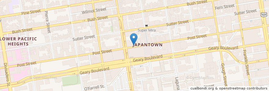 Mapa de ubicacion de Post & Webster (Japan Center) en アメリカ合衆国, カリフォルニア州, サンフランシスコ, San Francisco.