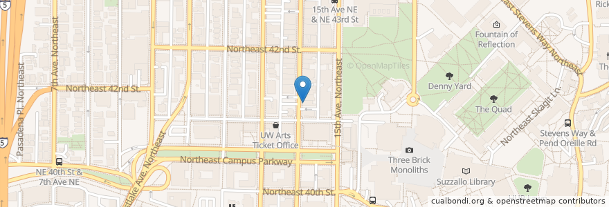 Mapa de ubicacion de University Kitchen en United States, Washington, King County, Seattle.
