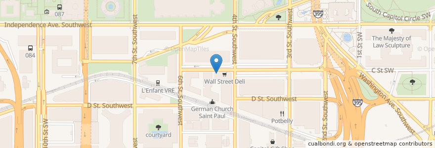 Mapa de ubicacion de Quiznos en Estados Unidos Da América, Washington, D.C., Washington.