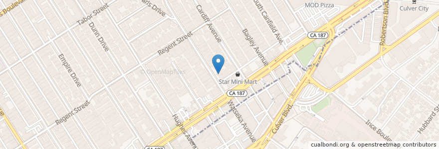 Mapa de ubicacion de Govinda's Buffet en Stati Uniti D'America, California, Los Angeles County, Los Angeles.