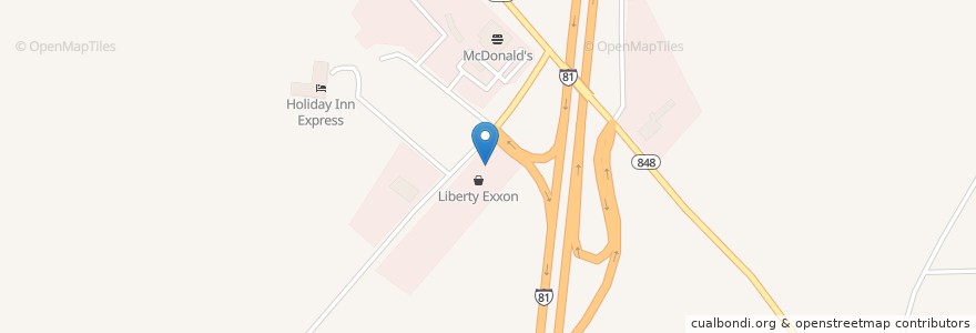Mapa de ubicacion de Liberty Exxon en États-Unis D'Amérique, Pennsylvanie, Susquehanna County, New Milford Township.