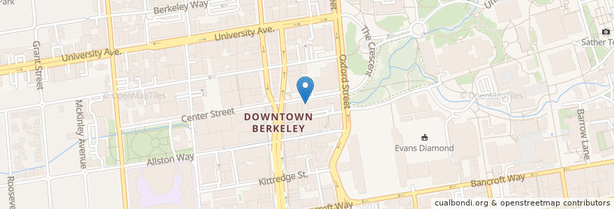 Mapa de ubicacion de Ben & Jerry's en United States, California, Alameda County, Berkeley.