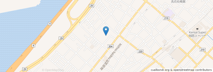 Mapa de ubicacion de 高石市立高石保育所 en Япония, Осака, 高石市.