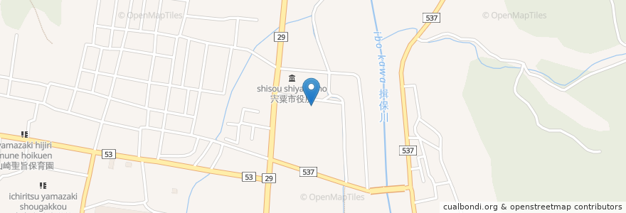 Mapa de ubicacion de 宍粟市役所 北庁舎 en 日本, 兵庫県, 宍粟市.
