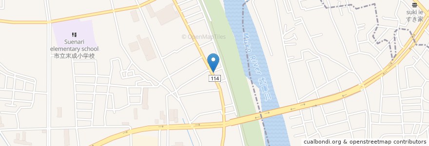 Mapa de ubicacion de 宝塚警察署武庫川交番 en 日本, 兵庫県, 宝塚市.