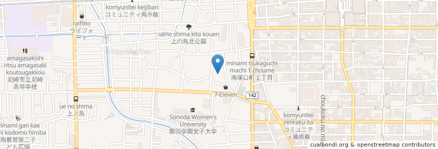 Mapa de ubicacion de 尼崎市立上ノ島保育所 en Japon, Préfecture De Hyōgo, Amagasaki.
