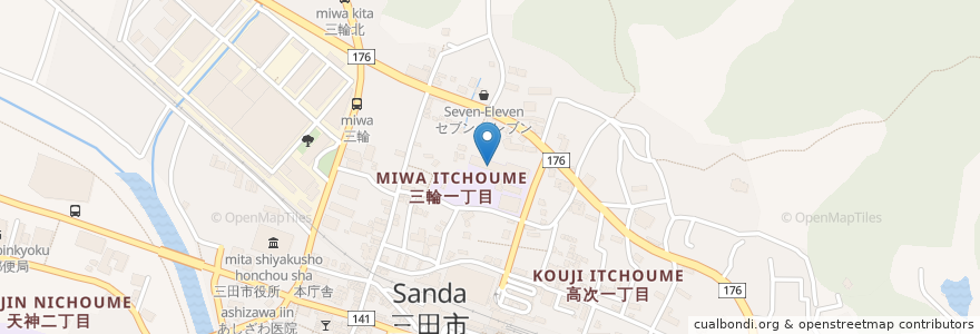 Mapa de ubicacion de 市立三輪小学校 en 일본, 효고현, 三田市.