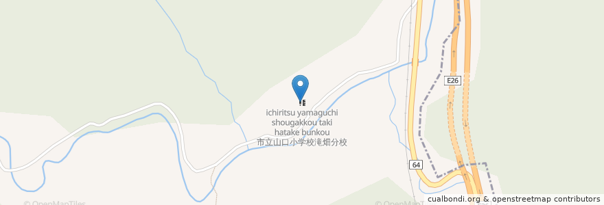 Mapa de ubicacion de 市立山口小学校滝畑分校 en 日本, 和歌山県, 和歌山市.