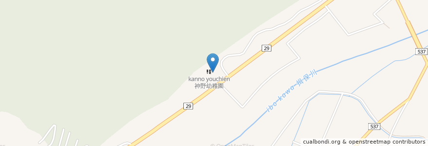 Mapa de ubicacion de 市立神野小学校 en Япония, Хёго, 宍粟市.