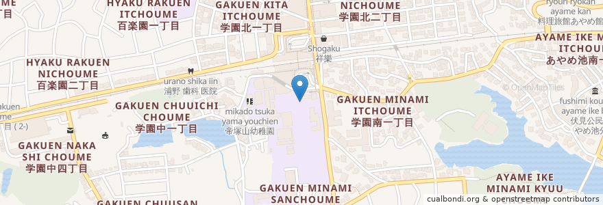 Mapa de ubicacion de 帝塚山大学（心理福祉学部） en 일본, 나라현, 나라시.