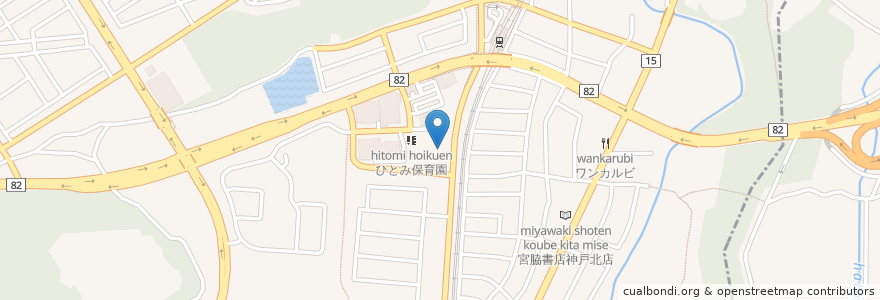 Mapa de ubicacion de 有馬警察署 en 日本, 兵庫県, 神戸市, 北区.