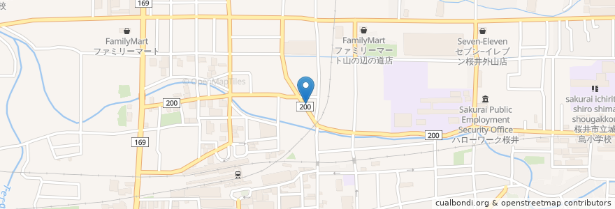 Mapa de ubicacion de 桜井北本町郵便局 en 日本, 奈良県, 桜井市.