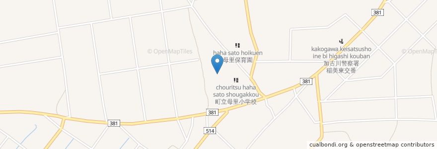 Mapa de ubicacion de 母里幼稚園 en Japão, 兵庫県, 加古郡, 稲美町.