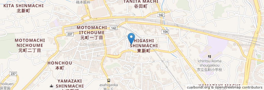 Mapa de ubicacion de 生駒市役所 en Japón, Prefectura De Nara, 生駒市.