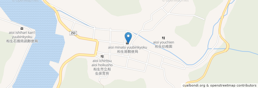 Mapa de ubicacion de 相生港郵便局 en 일본, 효고현, 相生市.
