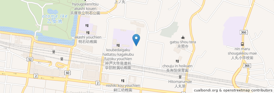 Mapa de ubicacion de 神戸大学発達科学部附属幼稚園 en 日本, 兵庫県, 明石市.
