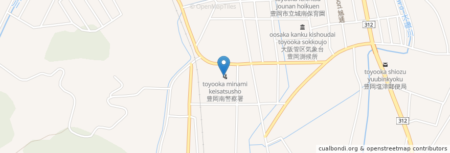 Mapa de ubicacion de 豊岡南警察署 en 日本, 兵庫県, 豊岡市.