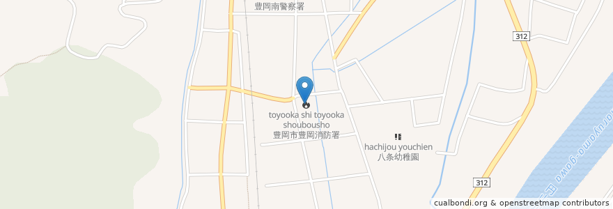 Mapa de ubicacion de 豊岡市消防本部 en 日本, 兵庫県, 豊岡市.