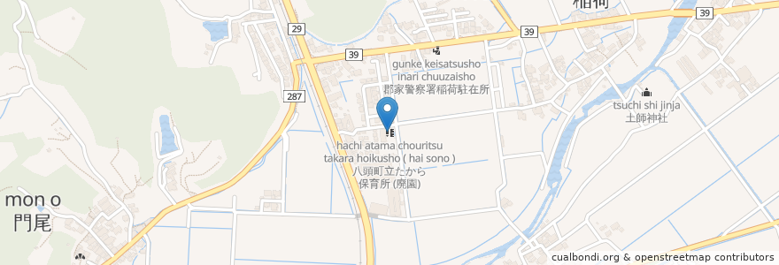 Mapa de ubicacion de 八頭町立たから保育所 (廃園) en Japan, Präfektur Tottori, 八頭郡, 八頭町.
