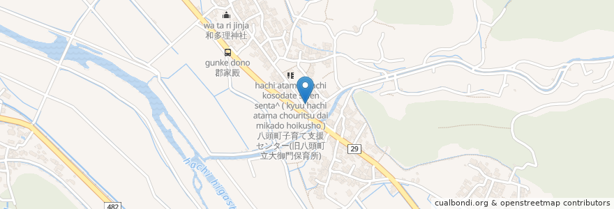 Mapa de ubicacion de 郡家警察署殿駐在所 en Jepun, 鳥取県, 八頭郡, 八頭町.