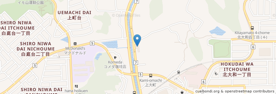 Mapa de ubicacion de 高山郵便局 en Japonya, 奈良県, 生駒市.