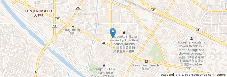 Mapa de ubicacion de 鳥取労働局鳥取労働基準監督署 en Япония, Тоттори, 鳥取市.