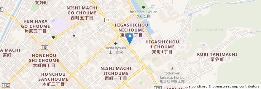Mapa de ubicacion de 鳥取東町郵便局 en Jepun, 鳥取県, 鳥取市.
