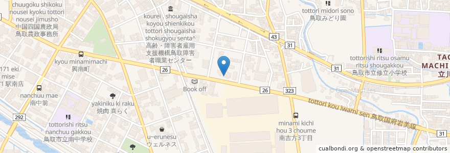 Mapa de ubicacion de 鳥取県東部広域行政管理組合 消防局鳥取消防署 吉方出張所 en Япония, Тоттори, 鳥取市.