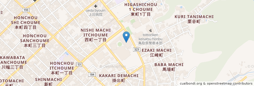 Mapa de ubicacion de 鳥取県立図書館 en ژاپن, 鳥取県, 鳥取市.