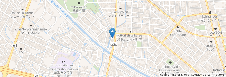 Mapa de ubicacion de 鳥取警察署吉成駐在所 en Japão, 鳥取県, 鳥取市.