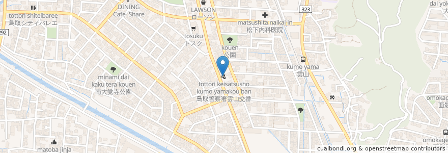 Mapa de ubicacion de 鳥取警察署雲山交番 en Japón, Prefectura De Tottori, 鳥取市.