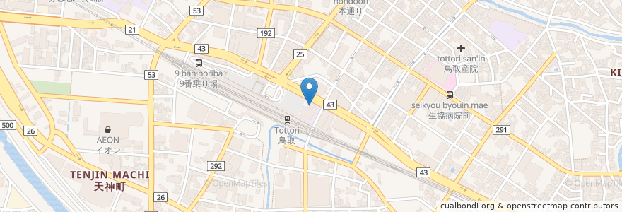 Mapa de ubicacion de 鳥取警察署鳥取駅前交番 en 일본, 돗토리현, 鳥取市.
