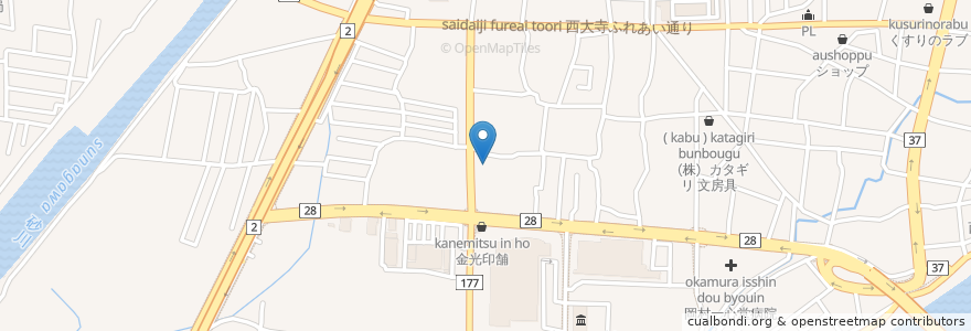 Mapa de ubicacion de 盛全会岡山西大寺病院付属中野分院 en 日本, 岡山県, 岡山市, 東区.