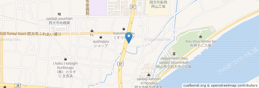 Mapa de ubicacion de 西大寺中郵便局 en 日本, 岡山県, 岡山市, 東区.