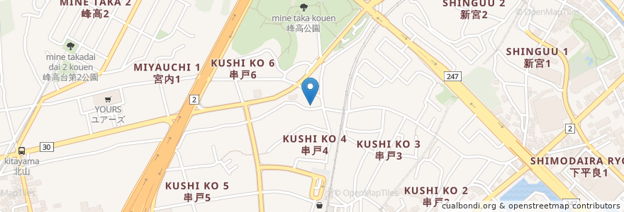Mapa de ubicacion de 廿日市串戸郵便局 en 일본, 히로시마현, 廿日市市.