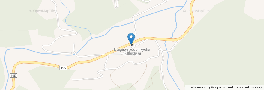Mapa de ubicacion de 北川郵便局 en Japonya, 徳島県, 那賀郡, 那賀町.