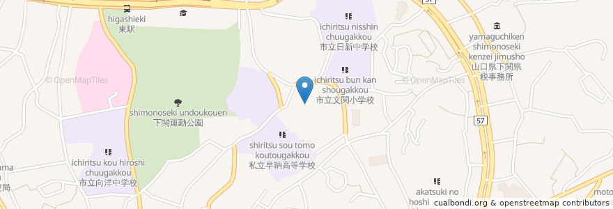 Mapa de ubicacion de 山口地方裁判所下関検察審査会 en 日本, 山口县, 下关市.