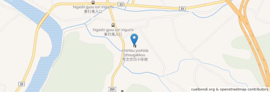 Mapa de ubicacion de 市立吉田小学校 en Jepun, 山口県, 下関市.