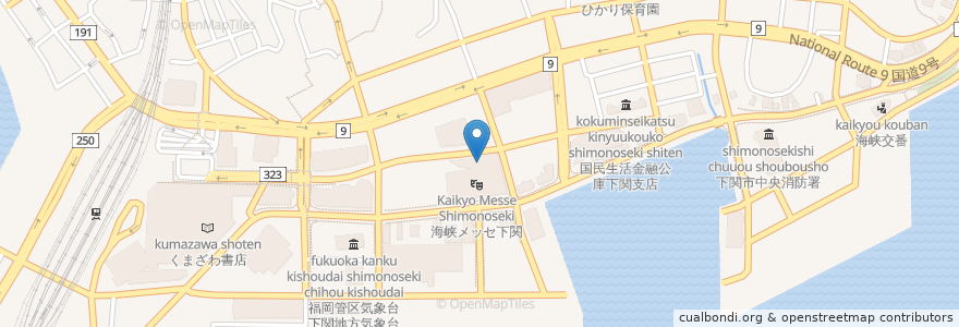 Mapa de ubicacion de 日本貿易振興機構山口貿易情報センター en Япония, Ямагути, 下関市.
