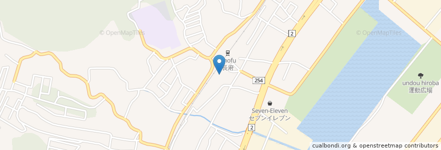 Mapa de ubicacion de 長府警察署長府駅前交番 en Japón, Prefectura De Yamaguchi, 下関市.