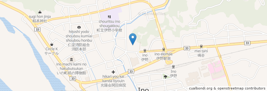 Mapa de ubicacion de いの町役場 en Japan, 高知県, 吾川郡, いの町.