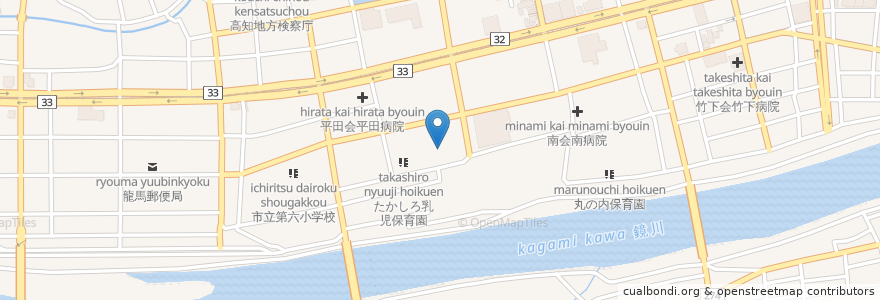 Mapa de ubicacion de こうちまち保育園 en Japão, 高知県, 高知市.