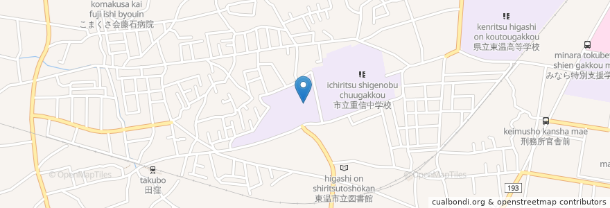 Mapa de ubicacion de しげのぶ特別支援学校 en Japan, Präfektur Ehime, 東温市.