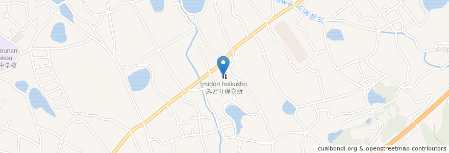 Mapa de ubicacion de みどり保育所 en Giappone, Prefettura Di Ehime, 伊予市.