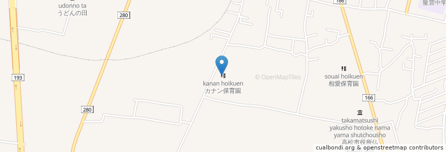 Mapa de ubicacion de カナン保育園 en Japão, 香川県, 高松市.