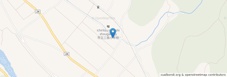 Mapa de ubicacion de 三善簡易郵便局 en Japon, Préfecture D'Ehime, 大洲市.