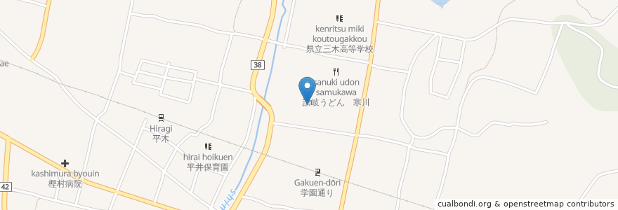 Mapa de ubicacion de 三木町文化交流プラザ en Giappone, Prefettura Di Kagawa, 木田郡, 三木町.